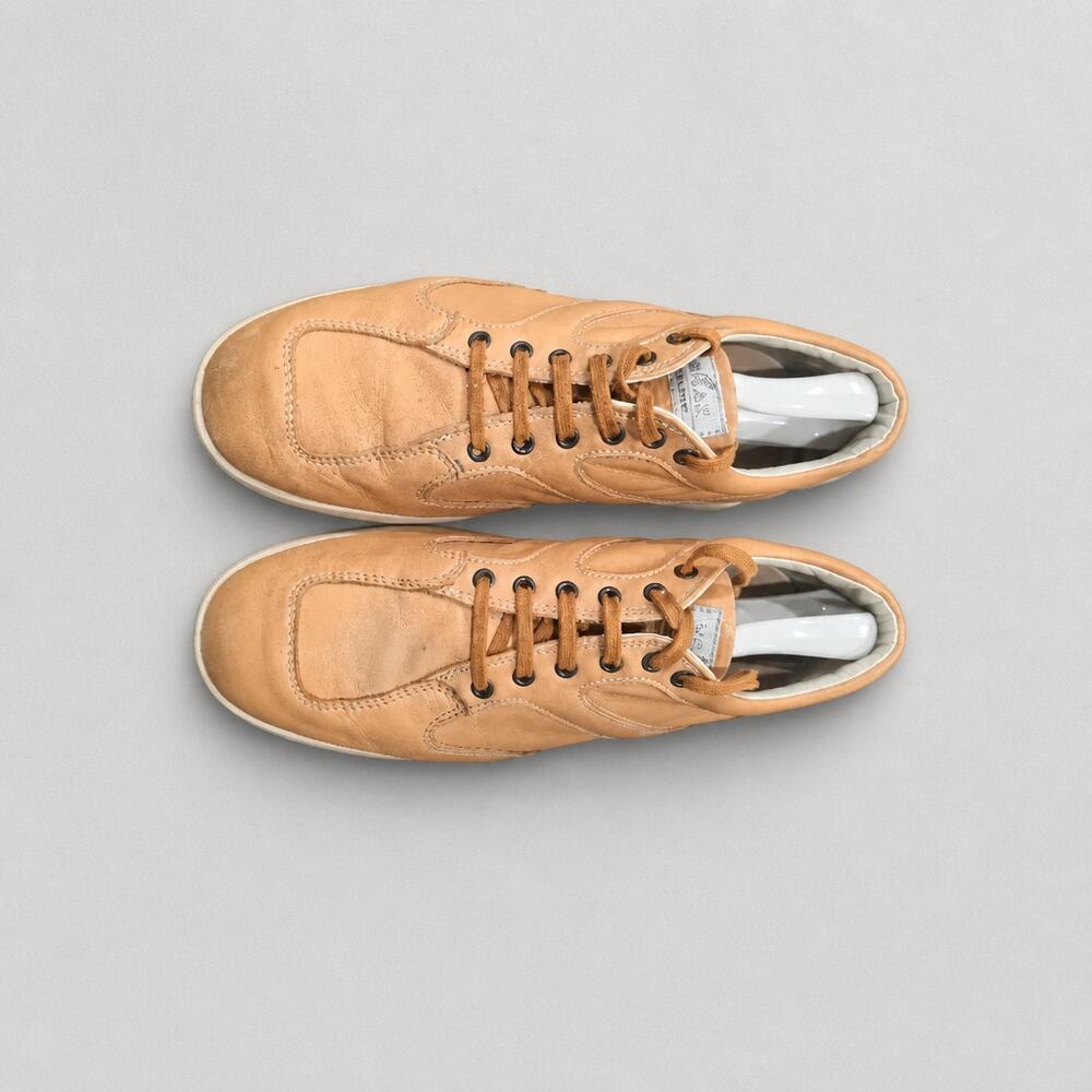 Hogan Interactive Tan Leather Sneakers Men's UK 10 US 11 Low Top Made in Italy